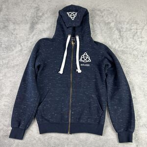 Irish Connexxion Men's XS Blue Heather Celtic Trinity Cross Long Sleeve Hoodie